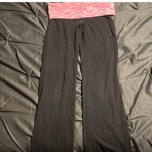 Victoria's Secret Black and Pink Leggings